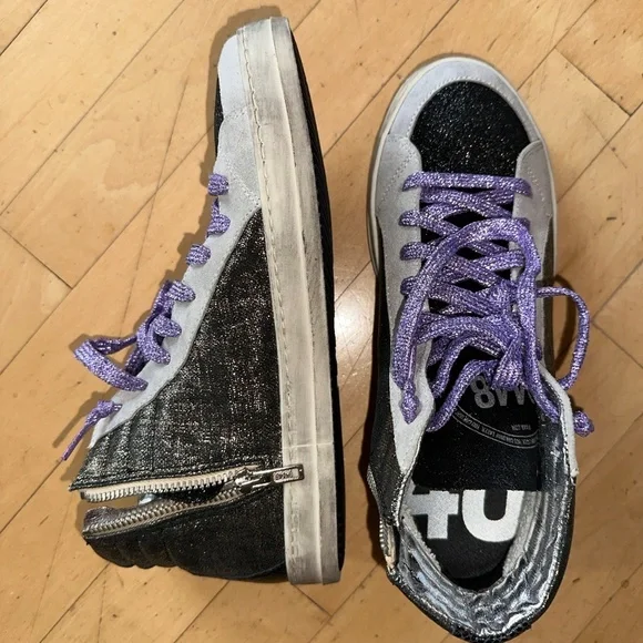 Like new P448 Hi Top glitter platform sneaker, 38/8   CB2322 - Picture 2 of 10